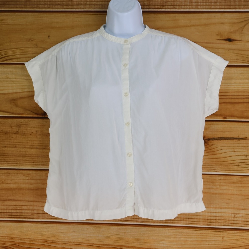 Universal Thread Oversized Button Up Shirt Womens Size S White Lightweight Loose